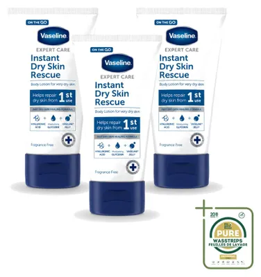 Image de 3 x Lotion pour le corps Expert Care de Vaseline, pour les peaux sèches, 75 ml - Pack économique - 3 pièces
