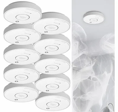 Image de 10 détecteurs de fumée sans fil interconnectables RWM-470