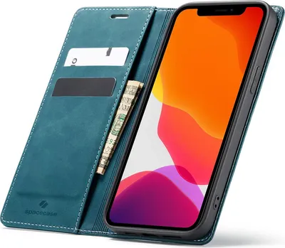 Obrázek produktu pro Pouzdro s klopou na telefon SPACECASE Wallet pro iPhone 12 Pro Max Modrá