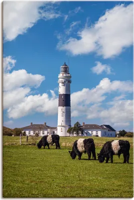 Produktbild von ARTland Leinwandbild Leuchtturm Langer Christian Kampen Sylt Größe: 60x90 cm