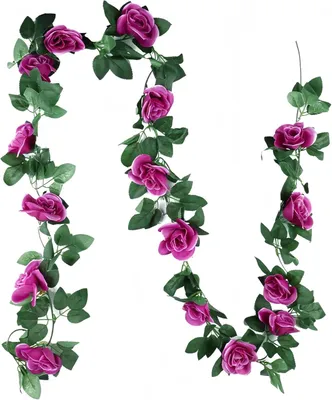 Imagen del producto de Guirnalda de flores artificiales, rosas, 240 cm, 16 rosas, para decoración
