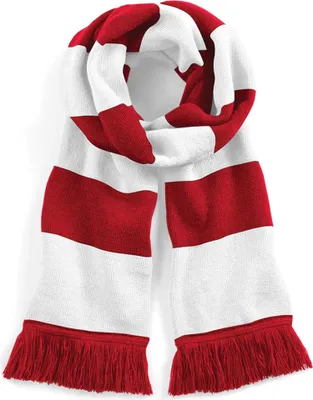 Immagine prodotto di Sciarpa Beechfield unisex, a righe, per adulti BC3955 (taglia unica) (rosso/bianco)