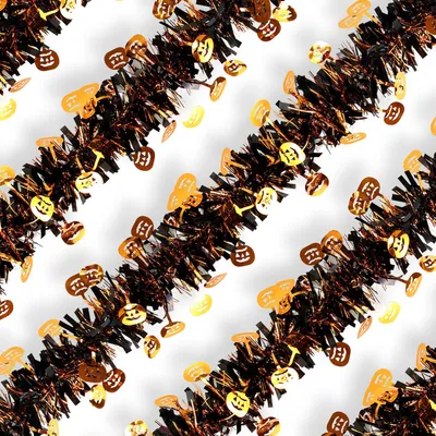 Lametta-Girlande, Halloween Kürbis, 10 m, Metallic-Glanz, für Weihnachten