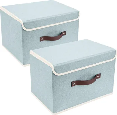 Produktbild von Faltbare Aufbewahrungsbox mit Deckel, 38x25x25cm, Stoff, waschbar, zur Organisation