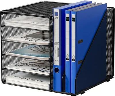 Produktbild von Azomor® Metall Schreibtisch-Organizer mit 7 Fächern für A4-Dokumente und Zeitschriften