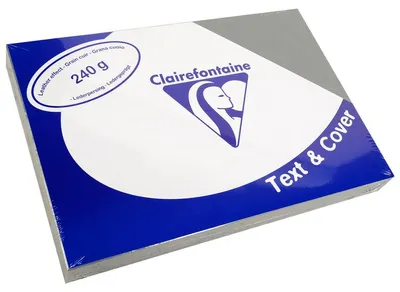Produktbild von Clairefontaine Ledergeprägtes Papier 240 g/m² DIN-A4 Ardennengrau 100 Blatt