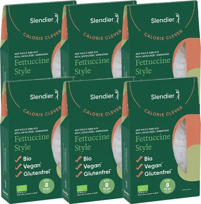 Produktbild von SLENDIER  Konjak Pasta, Fettuccine-Style (6x400g)