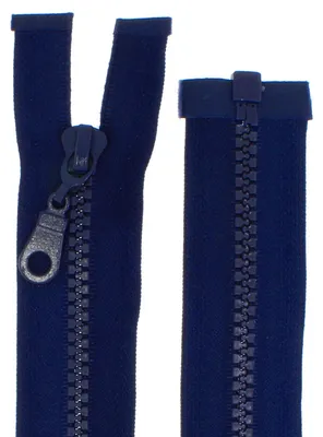 Produktbild von Teilbarer Kunststoff-Reißverschluss - Jacken-Reißverschluss mit Zipper - Nähzubehör - Dunkelblau 50 cm