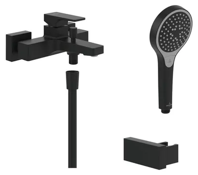 Produktbild von Villeroy & Boch Taro Duschgarnitur mit Brausehalter, Handbrause und Wannenarmatur