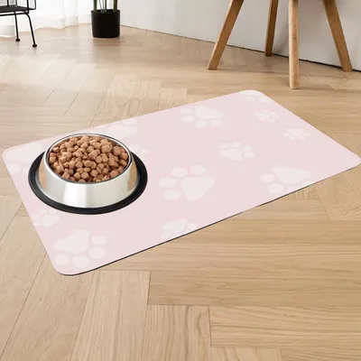 Produktbild von Futtermatte für Haustiere, 50 x 30 cm, rutschfeste Unterlage für Katzentoiletten und Futternäpfe
