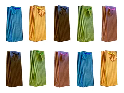 Produktbild von Weintaschen Flaschentüten 10er Set Flaschentaschen Allgemein Tüte Tasche Wein Sekt  36x13x9 cm