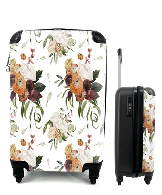 Produktbild von MuchoWow® Koffer Handgepäck Trolley Rollkoffer Kleine Reisekoffer mit 4 Rollen - Blumen - Rosen - Muster - Cabin Size < 55x40x23 cm & 55x40x20 cm - Fotokoffer - Kabinenkoffer - Boardgepäck - Reise-Box - Reisekoffer - Reisegepäck - Koffer mit Bild - Trolley für Kinder