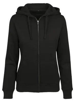 Produktbild von Build Your Brand - "Merch" Hoodie mit durchgehendem Reißverschluss für Damen LT2176 (S) (Schwarz)