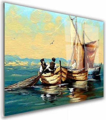 Zdjęcie produktu dla OBRAZ NA SZKLE PROSTOKĄTNY 30x20cm 126 Łodzie