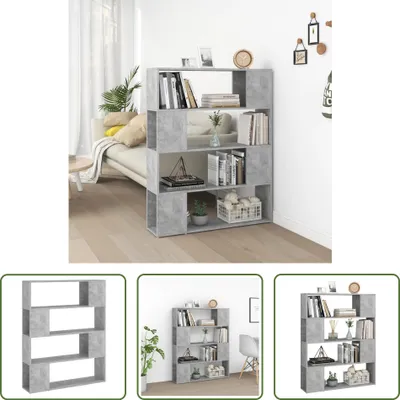 Produktbild von The Living Store Bücherregal Raumteiler Betongrau 100x24x124 cm