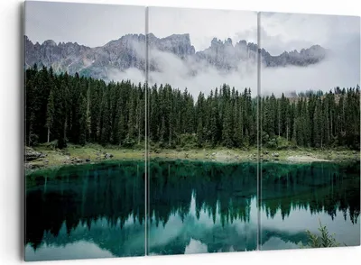 Produktbild von Bild auf Leinwand - Leinwandbild - 3 Teile - Landschaft Berge Wolken - 165x110cm - Wand Bild - Wanddeko - Wandbilder - Leinwanddruck - Bilder - Wanddekoration - Leinwand bilder - CE165x110-4671