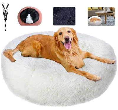 Immagine prodotto di Cuccia per animali domestici, morbida, lavabile, taglia XL (80 cm), bianca