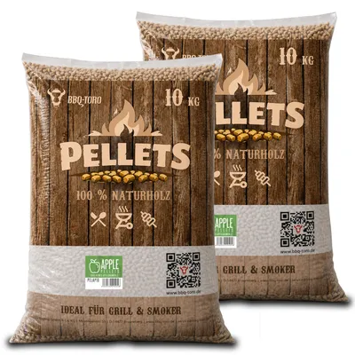 Produktbild von BBQ-Toro Apple Pellets aus 100% Apfelbaumholz, 20 kg, Räucherpellets, Holzpellets, für Grill und mehr