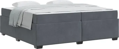Produktbild von vidaXL Bettrahmen mit Matratze Dunkelgrau 200 x 200 cm Stoff