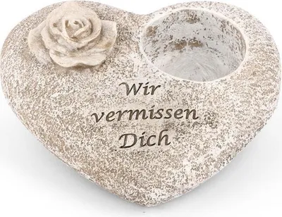 Produktbild von Novaliv Grabschmuck I Grabengel Grabdeko Grabherz grabdekoration Engel für Friedhof grablaterne Engel (Herz Rose, 1x Stück)