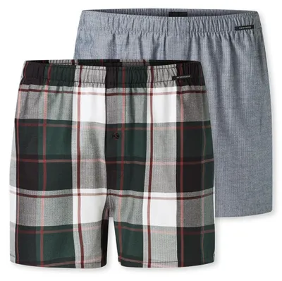 Produktbild von Schiesser Herren 2 Pack Boxershorts Baumwolle Web Multipack - Webboxer