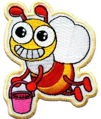 Produktbild von Biene Tier - Aufnäher, Bügelbild, Aufbügler, Applikationen, Patches, Flicken, Zum Aufbügeln, Größe: 6 x 7,5 cm