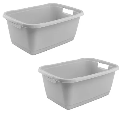 Produktbild von keeeper aenna 2x Wäschewanne, Stabiler Kunststoff, 52 l, Nordic Grey