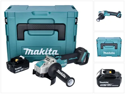 Immagine prodotto di Makita DGA 521 T1X1J Smerigliatrice angolare a batteria 18 V 125 mm X-LOCK Brushless + 1x batteria ricaricabile 5,0 Ah + Makpac - senza caricabatterie