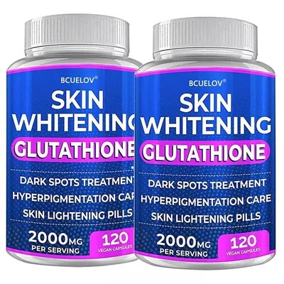 Image de Glutathion 2000 mg (2x120 gélules) Complément alimentaire, éclaircissement de la peau, antioxydant, anti-âge, soin du visage