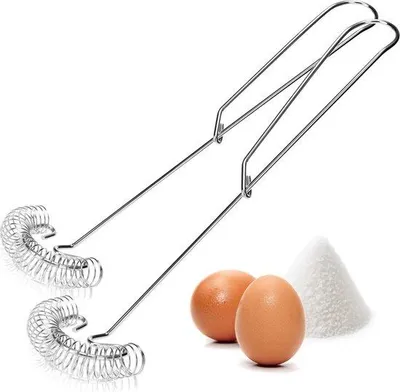 Image de 2 fouets spiralés en acier inoxydable 304 - lavables au lave-vaisselle - fouet à mousse - fouet plat - fouet - fouet à sauce - fouet à main (2 pièces - fouets spiralés)