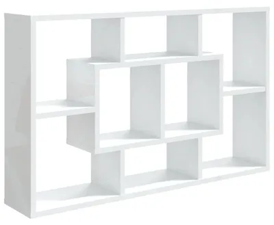 Obrázek produktu pro vidaXL Nástěnná police vysoký lesk bílá 85x16x52,5 cm Dřevěný materiál