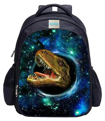 Immagine prodotto di Zaino per bambini con motivo dinosauri, adatto a ragazzi e ragazze, dimensioni 42x32x17 cm, realizzato in nylon idrorepellente