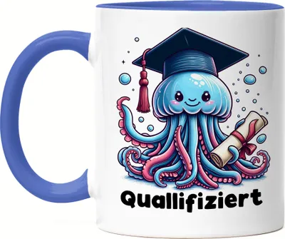 Produktbild von Quallifiziert Qualle Abschluss Tasse Blau - Lustige Geschenkidee