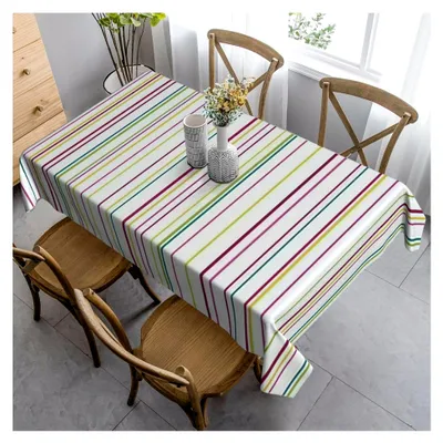 Produktbild von Elegante Tischdecke, rechteckig, waschbar, gestreift, für Küche, Hochzeit, Feierlichkeiten, Esszimmer, dekorativ
