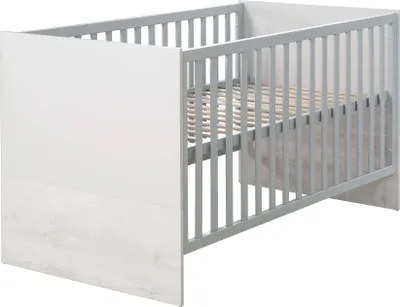 Produktbild von roba Kombi-Kinderbett 'Maren 2', verstellbar, 3 Schlupfsprossen, 70x140 cm, umbaubar, Lichtgrau/Weiß