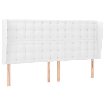 Produktbild von vidaXL Kopfteil mit Ohren Weiß 183x23x118/128 cm Kunstleder