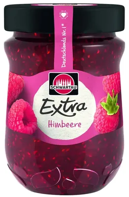 Zdjęcie produktu dla Schwartau Extra Raspberry Breakfast Fruit Spread vegan 340g