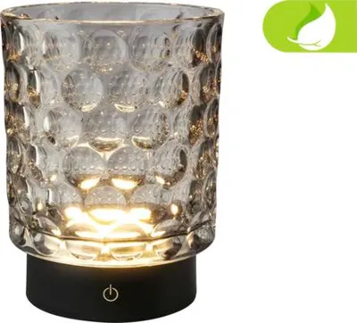 Zdjęcie produktu dla Briloner Sunora LED lampa stołowa bezprzewodowa IP44, ściemniana, dotykowa, bezprzewodowa, bryzgoszczelna, szara, Ø11 x 15 cm