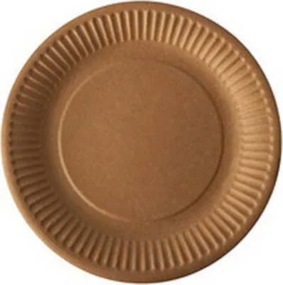 Immagine prodotto di 50 piatti, cartone "puro" rotondo Ø 19 cm marrone