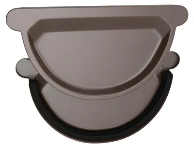 Produktbild von ZAMBELLI Zink Steckboden (halbrund) mit Gummidichtlippe Kupferbraun RG 280, Rinnenboden/ Rinnendeckel verzinkt, einfache Montage