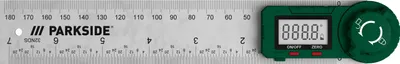 A digital measuring tool with a ruler and a digital display.