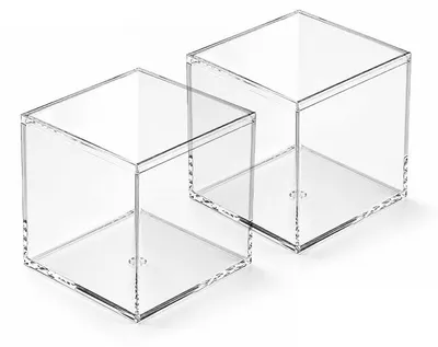 Imagen del producto de Juego de 2 cajas expositoras transparentes de acrílico, de 5,5 cm