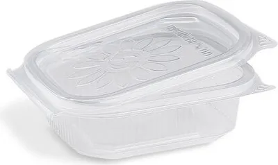 Produktbild von 50x Feinkostbecher mit fixem Deckel Ripboxx Tiny klar PP 127x108x37mm 200ml