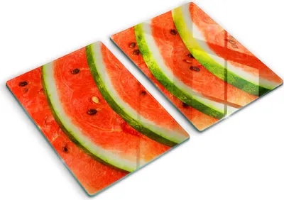 Produktbild von Abdeckung Glas - Küchenabdeckung - 2x40x52 cm - Abdeckplatte -Wassermelonenscheiben