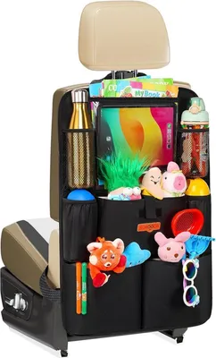 Zdjęcie produktu dla Organizer na fotel samochodowy SURDOCA 4. generacji - 11-calowy tablet, 8 kieszeni, wodoodporna osłona tylnego siedzenia