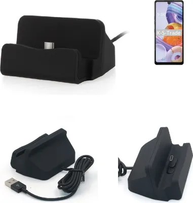 Produktbild von K-S-Trade Docking-Station kompatibel mit LG Electronics Stylo 6 Ladestation Dock Ladegerät Docking Station Tischständer Ständer inkl. USB Typ C