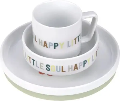 Produktbild von Lässig Dish Set Porcelain/Silicone Happy Fruits
