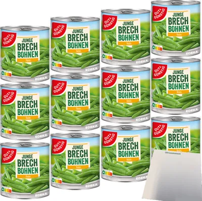 Produktbild von Gut & Günstig Junge Brechbohnen fein VPE (12x800g Dose) + usy Block