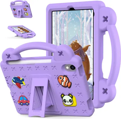 Produktbild von Schutzhülle für iPad mini (2021) Niedliche Hülle für Kinder, Stoßfest mit Griff und Ständer Lila