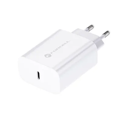 Zdjęcie produktu dla Ładowarka sieciowa do telefonu Forcell USB C QC4.0 PD 3A PD 25W BIAŁA